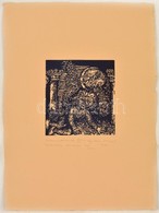 Ágotha Margit (1938-2015): Intermediumok VII 1984. Poétikus Színház. Linómetszet, Merített Papír, Jelzett, 15x14 Cm - Other & Unclassified