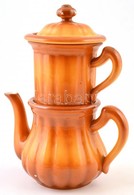 Zsolnay Tea Szett: Szűrő és Kiöntő. Jelzett, Kopásokkal. M: 15 Cm, 12 Cm - Sonstige & Ohne Zuordnung