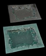 Üveg Asztali Dísztál, 2 Db, Jelzett, Kis Kopásnyomokkal, 29×40 Cm - Glass & Crystal