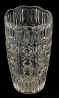 Formába öntött üveg Váza, Kis Kopásnyomokkal, M: 22 Cm - Glass & Crystal