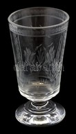 Metszett üveg Kupa őz Figurával Díszítve. Jelzés Nélkül, Hibátlan. M: 15 Cm - Glass & Crystal