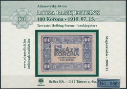 2006 Ritka Bankjegyeink 100 Korona Hátoldal Emlék Képeslap No 055 - Non Classés