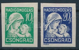 ** Csongrád 1941 10f és 20f Hadigondozás Bélyegek Használatlan, Fogazatlan Próbanyomatai - Unclassified