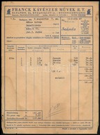 1948 Bp. XI., Franck Kávészer Művek Rt. Fejléces Számla - Zonder Classificatie