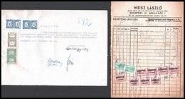 Cca 1944-1949 10 Db Illetékbélyeges Számla és Irat - Zonder Classificatie