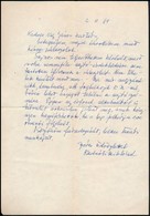 1969 Radnóti Miklósné Gyarmati Fanni (1912-2014) Saját Kézzel írt Levele, Borítékkal - Non Classés