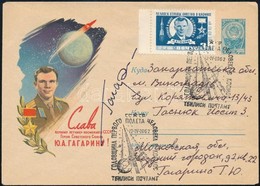 Jurij Alekszejevics Gagarin (1934-1968) Szovjet űrhajós Autográf Aláírása Borítékon Alkalmi Bélyegzéssel / Autograph Sig - Autres & Non Classés