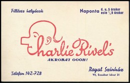 Charlie Rivel's Royal Színház Reklámkártya - Advertising