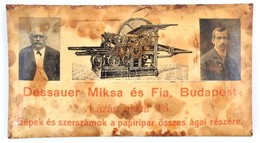 Cca 1910 Dessauer Miksa Bp., VI. Lázár U. 3 Gépek és Szerszámok A Papíripar összes ágai Részére. Zománc Tábla 14x8 Cm - Publicités