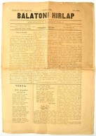 1898 Balatoni Hírlap. Közgazdasági és Társadalmi Hetilap. Szerk.: [Cholnoky Viktor] Csolnoky Viktor. I. évf. 2. Sz., 189 - Otros & Sin Clasificación