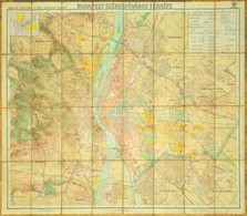 Cca 1927 Budapest Székesfőváros Térképe, 1:25.000.,Bp., M. Kir. Állami Térképészet, Vászonra Kasírozva, A Hajtásnyomok M - Sonstige & Ohne Zuordnung