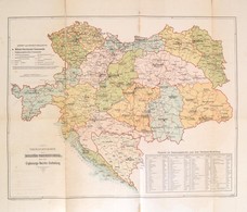 1894 Übersichtkarte Der Militär-Territorial-, Dann Der Ergänzungs-Bezirks-Einteilung, Szakadással, 44×52 Cm - Other & Unclassified