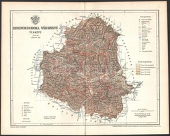 1897 Szolnok-Doboka Vármegye Térképe, Rajzolta: Gönczy Pál, Kiadja: Posner Károly Lajos, 30×24 Cm - Sonstige & Ohne Zuordnung