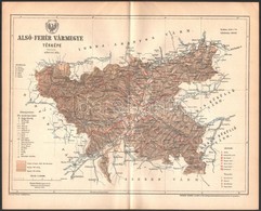 1893 Alsó-Fehér Vármegye Térképe, Rajzolta: Gönczy Pál, Kiadja: Posner Károly Lajos, 24×30 Cm - Other & Unclassified
