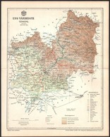 1894 Ung Vármegye Térképe, Tervezte: Gönczy Pál, Kiadja: Posner Károly Lajos és Fia, 24×29 Cm - Sonstige & Ohne Zuordnung