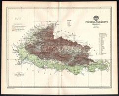 1897 Pozsega Vármegye Térképe, Tervezete: Gönczy Pál, Kiadja: Posner Károly Lajos és Fia, 24×30 Cm - Sonstige & Ohne Zuordnung