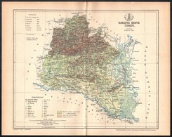 1893 Baranya Vármegye Térképe, Tervezte: Gönczy Pál, Kiadja: Posner Károly Lajos és Fia, 24×29 Cm - Other & Unclassified