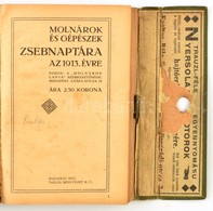 1913 Molnárok, Gépészek Zsebnaptára Kissé Sérült Egészvászon Kötésben - Non Classés