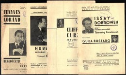 1936-1938 'Koncert Rt. Hangversenyvállalat' 4 Db Műsorfüzete. Benne Clifford Curzon Zongoraestjével, Huberman Zenekari H - Autres & Non Classés