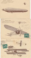 THEME AVIATION LOT 3 CPA  BIPLAN CURTIS -MONOPLAN BLERIOT - ZEPPLIN III - Other & Unclassified