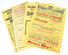 Cca 1927-1935 Vegyes Plakát Tétel, 4 Db: 
A Zrinyi Miklós Irod. és Művészeti Kör Liceális Előadásának Műsorplakátja, Bud - Otros & Sin Clasificación