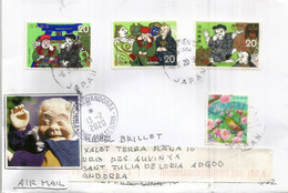 Les Contes Japonais: "Le Vieil Homme Et Ses Kystes"". Sur Lettre 2020, Adressée Andorra,avec Timbre à Date Arrivée - Storia Postale