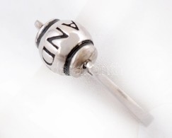 Ezüst(Ag) Gyűrű, Forgó Gyönggyel, Jelzett, állítható Méret, Nettó: 3 G - Sonstige & Ohne Zuordnung