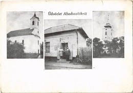 * T2/T3 1948 Abádszalók, Templomok, Károlyi Kálmán Dohányáruda üzlete és Saját Kiadása (EK) - Unclassified