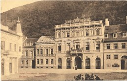 ** T1/T2 Brassó, Kronstadt, Brasov; Continental Szálloda, Georg Galter és Szilágyi üzlete / Hotel, Shops - Non Classificati