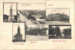 T2/T3 1914 Csóka, Coka; Szerb Ortodox Templom, Látkép, Lederer Kastély, Római Katolikus Templom, Városháza, Madarász Ist - Ohne Zuordnung