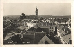 T2/T3 1933 Ruszt, Rust Am Neusiedlersee; Panorama / Látkép Templommal / General View With Church (EK) - Non Classés