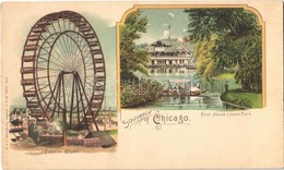 ** T2 Chicago, Ferris Wheel, Boat House Lincoln Park. No. 6. E.C. Kropp Litho - Sonstige & Ohne Zuordnung