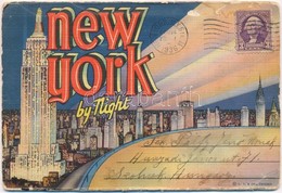 T2/T3 1936 New York By Night. Leporellocard With 18 Pictures (worn) - Autres & Non Classés