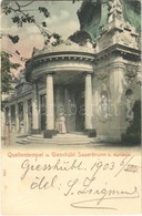 T3 1903 Kyselka, Giesshübl Sauerbrunn B. Karlsbad, Gießhübl-Sauerbrunn; Quellentempel. Handkolorirte Künstlerkarte 1105. - Autres & Non Classés