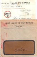 PARIS 7 Lettre Entête Sté HUILES MINÉRALES VEEDOL TIDEWATER OIL EMA B 40c Avec Facture Automobile Industriel Ob 8 7 1931 - Autos