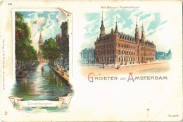 ** T2/T3 Amsterdam, Het Nieuwe Postkantoor, Groenburgwal / New Post Office. J. H. Schäfer, Floral, Litho - Other & Unclassified