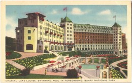 ** T2/T3 Lake Louise, Chateau Lake Louise Hotel, Swimming Pool In Foreground, Banff National Park (EK) - Autres & Non Classés