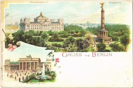 ** T2/T3 Berlin, Siegessaule, Reichstagsgebäude, Brandenburger Thor / Gate, Monument. Kunstanstalt Finkenrath & Grasnick - Unclassified