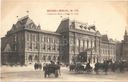 ** T2 Moscow, Moskau, Moscou; Hotel De Ville / Hotel, Horse-drawn Carriages. Phototypie Scherer, Nabholz & Co. - Autres & Non Classés