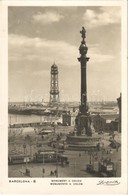 T2 1932  Barcelona, Monument A Colom / Monumento A Colón / Columbus Monument, Tram With Smoking Advertisement, Industria - Sonstige & Ohne Zuordnung