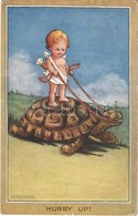 T2/T3 1914 Hurry Up! / Cupid On Turtle. The Photochrom Co. Ltd. Celesque Series B. S: Flora J. White - Non Classés