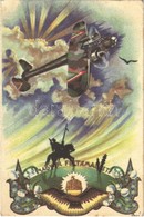 * T2/T3 Magyar Feltámadást! Katonai Repülőgép / Hungarian Irredenta Propaganda Art Postcard, Military Aircraft S: Bozó ( - Sin Clasificación