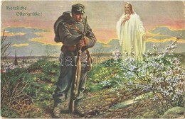 T2/T3 1915 Herzliche Ostergrüße! / WWI Austro-Hungarian K.u.K. Military, Easter Greeting. M. Munk Wien Nr. 960. Artist S - Unclassified