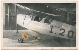 * T3 Csetényi Karcsi Ludovikás Korában Repülőgépben / Hungarian Military Cadet In Aircraft. Photo (fl) - Unclassified