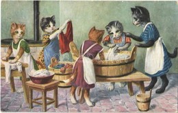 T2 1929 Cats Washing Clothes. O.G.Z.L. 324/1625. - Unclassified