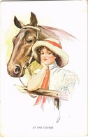 ** T2 At The Course. Lady With Horse. Minerva Series No. 686/1. S: Court Barber - Unclassified