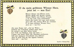 ** T2/T3 O Du Mein Goldenes Wiener Herz, Jetzt Sei Aus Erz! / WWI Austro-Hungarian K.u.K. Military Propaganda, Emb. Hear - Ohne Zuordnung