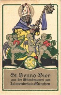 T2/T3 1935 St. Benno Bier Aus Der Aktienbrauerei Zum Löwenbräu In München / German Beer Advertisement. Art Nouveau, Lith - Sin Clasificación