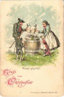 ** T2/T3 Gruss Vom Oktoberfest! Prost G'suffa! / Beer Humour. Kunstverlag J. Silberstein 975. Litho (EK) - Non Classés