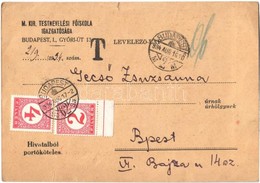 T3 1934 M. Kir. Testnevelési Főiskola Igazgatósága. Budapest Győri út 13. Felvételi Vizsga Meghívó  (szakadás / Tear) - Non Classés